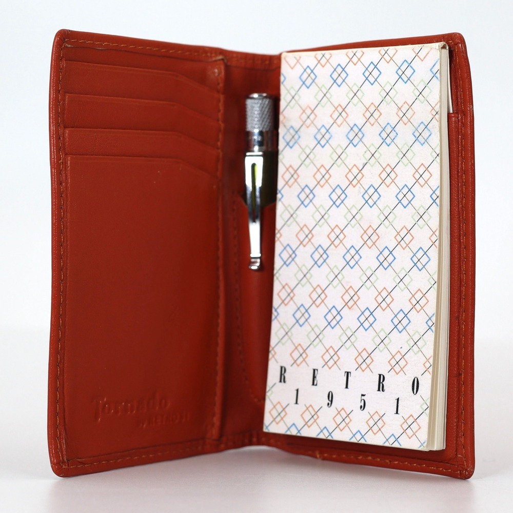 Retro 51 Tornado Small Tan Leather Wallet Pen Notepad Set Professional EDC